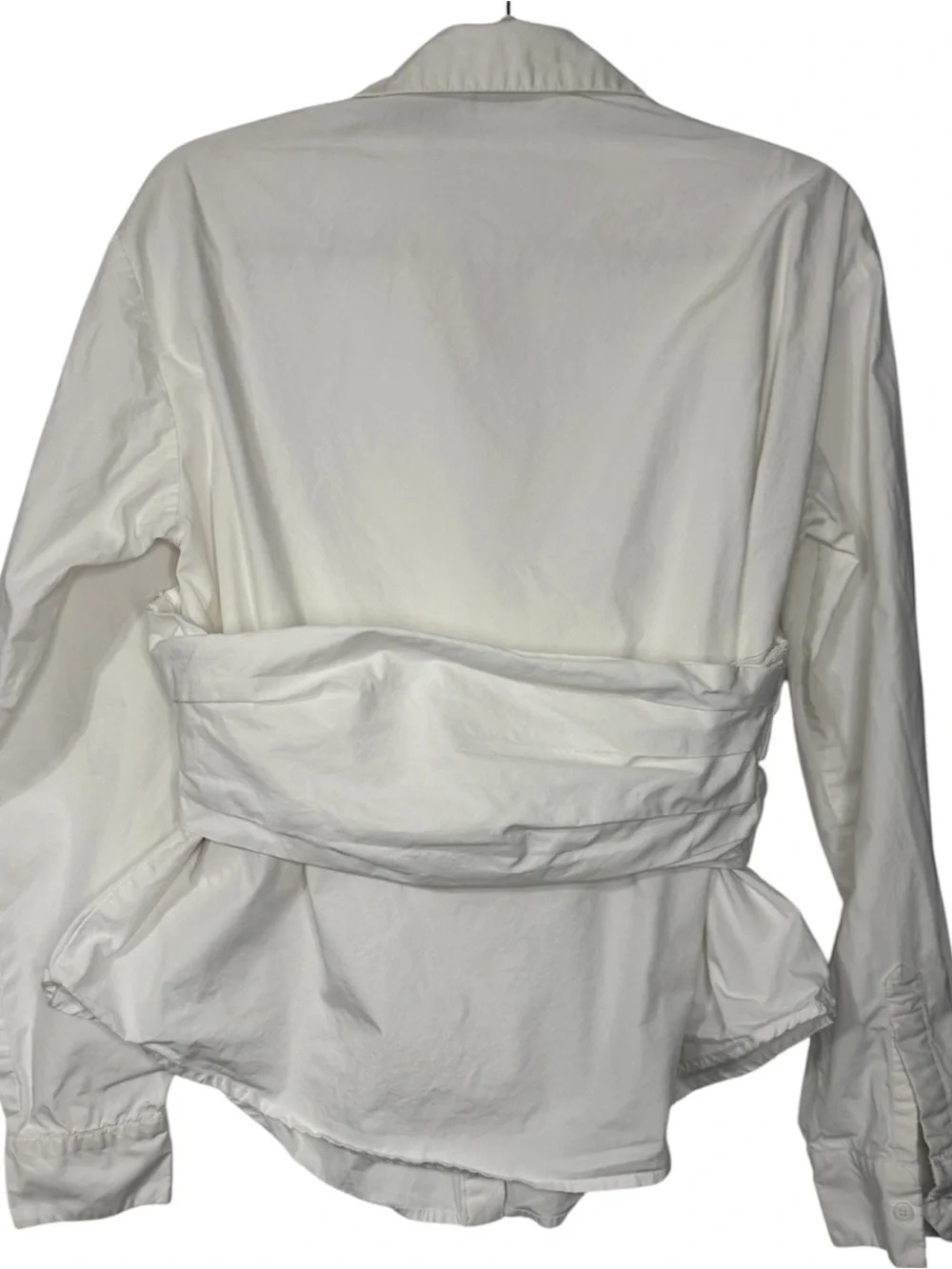 Sovere White Ruched Cotton Button-Up Top - Picture 2 of 7